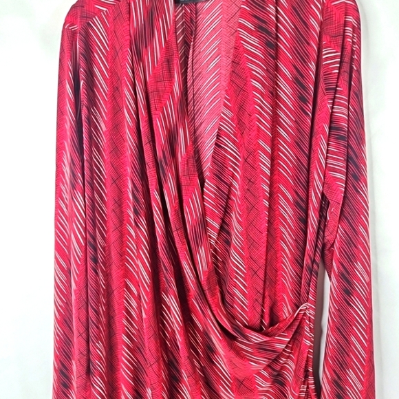 Norma Kamali Red Deep V Faux Wrap Bodycon Maternity Dress Size XL - Picture 3 of 8